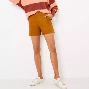 LOFT washed twill shorts bronze brown